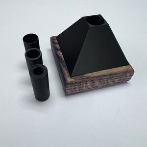 #10 Custom Pen Holder Pyramid Single Pen holder - $4.99 shipping - Oak base